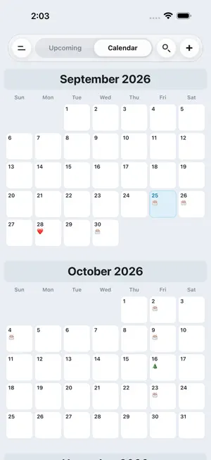 Birthday Calendar + screenshot 2