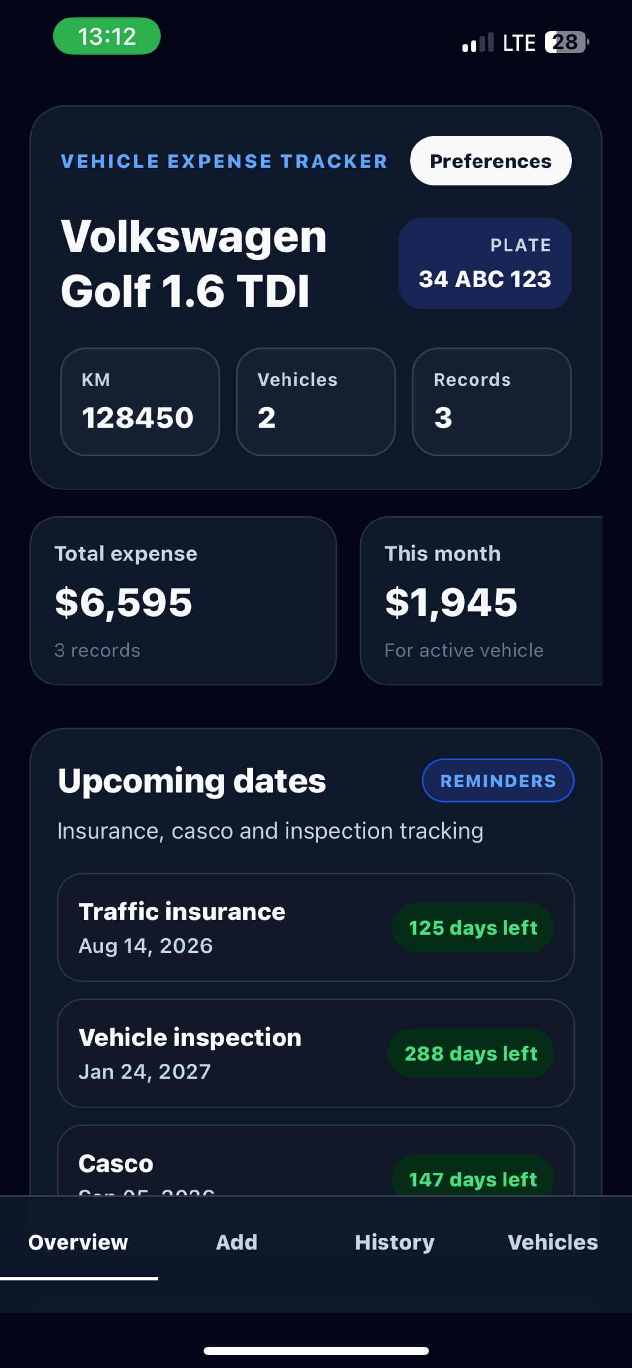 Vehicle Ledger