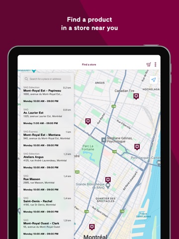 Société des alcools du Québec iPad screenshot