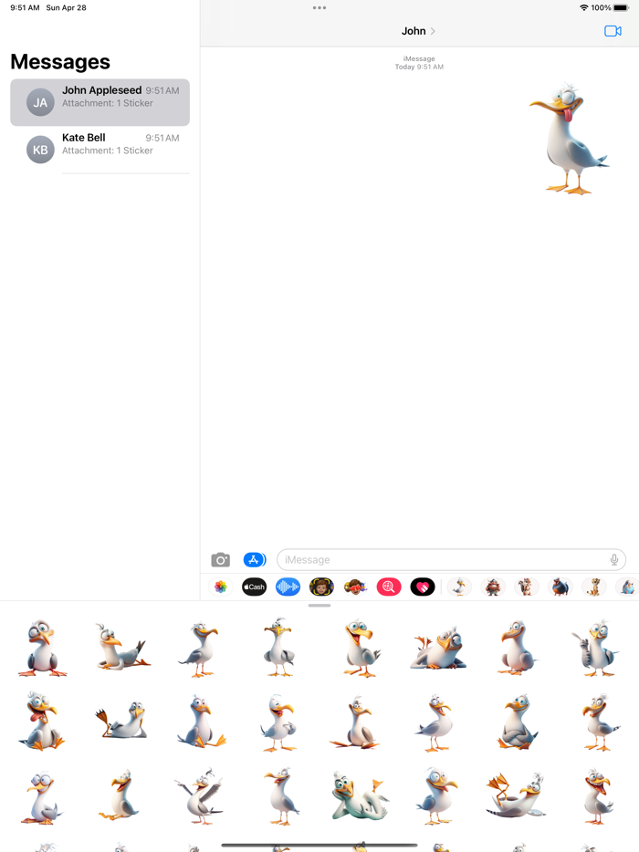 Goofy Seagull Stickers