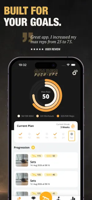 Push Up Counter GOLDEN PushUps screenshot 2