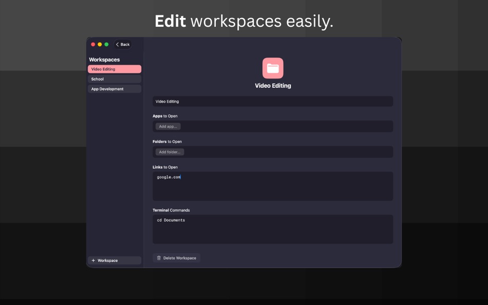 #2. DevPad - Workspaces for Devs (macOS) Bởi: JUSTIN WEI SUN