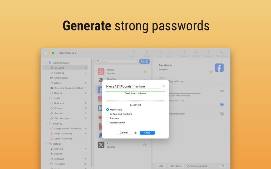 #5. Passwords & Codes-Safe (macOS) Podle: SAFEINCLOUD SAS