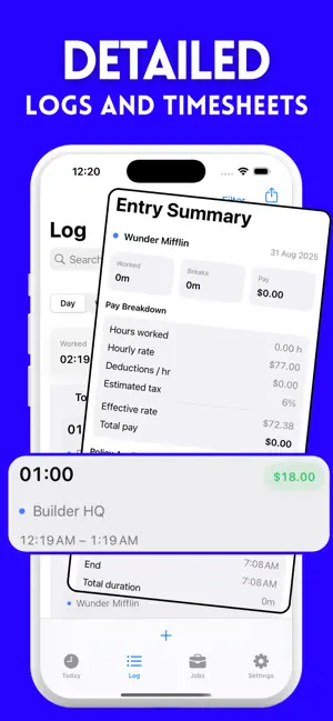 Hours Tracker : Nine To Five screenshot 2