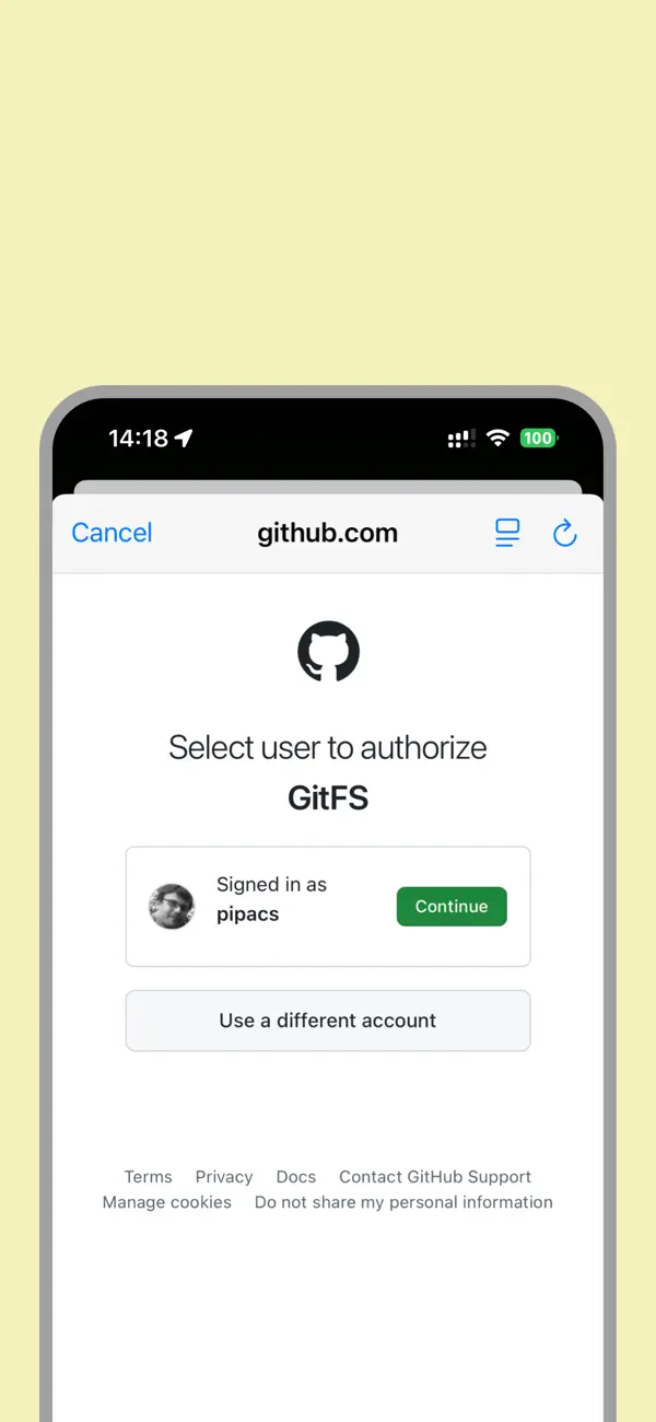 #5. GitFS: GitHub File Browser (iOS) Podle: Akos Polster