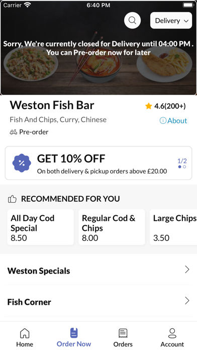 Weston Fish Bar. Screenshot