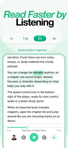 Text to Speech: Focal Voice iPhone screenshot