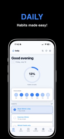 Daily : Habit & Goal Tracker iPhone screenshot