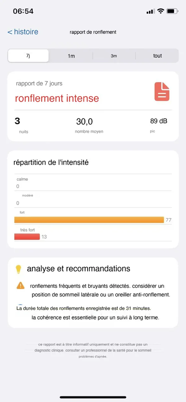 Screenshot #1 pour Suivre le ronflement