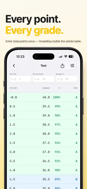 GradeKey — Grade Calculator screenshot 1