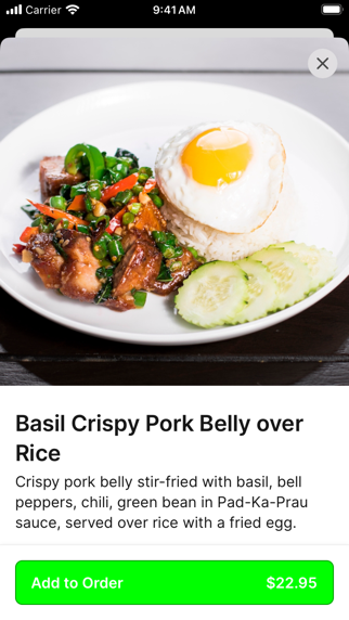 Bai Tong Thai Street Cafe iPhone screenshot 3 - Food & Drink app