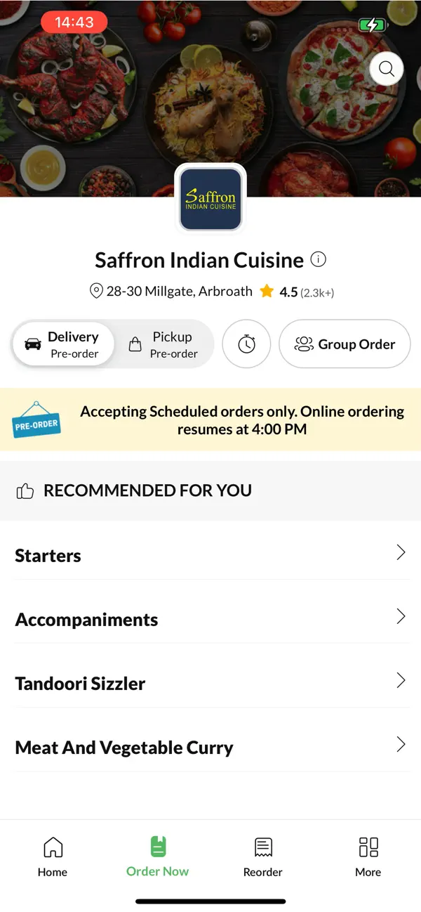 Screenshot #2 pour Saffron Indian Cuisine,