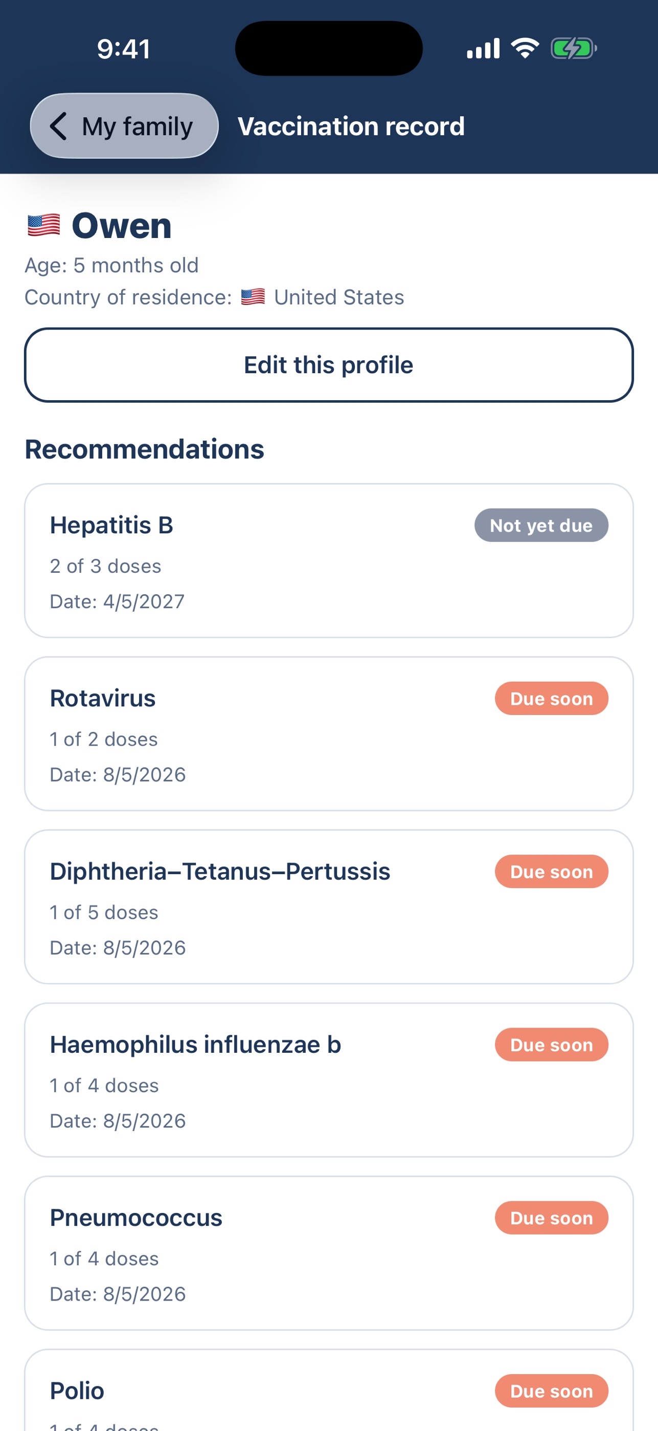 Screenshot 2 of Vaxnext: family vaccinations