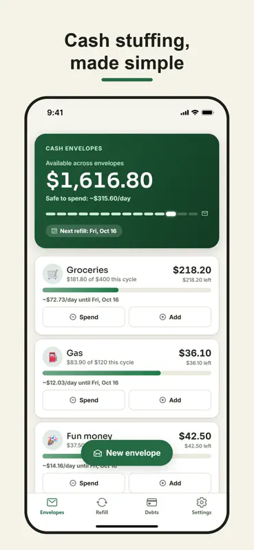 Envelo: Cash Stuffing Budget screenshot 1 of 6
