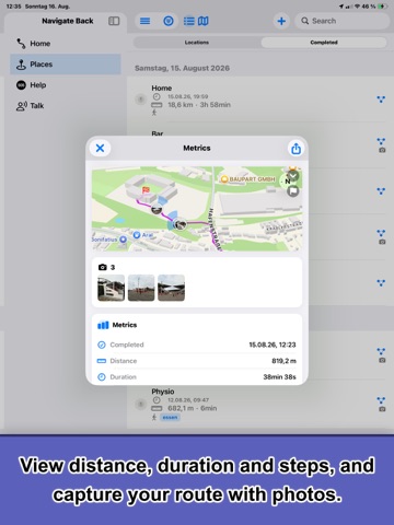 Navigate Back iPad screenshot