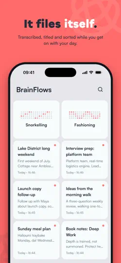 Captura de pantalla de BrainFlow: AI Voice Notes en iPhone 4