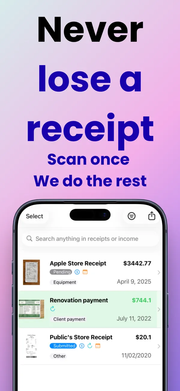 Screenshot #2 pour Receipts: Mileage, Tax Tracker