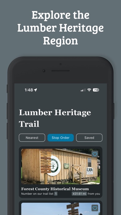 Lumber Heritage Trail Screenshot 1 - AppWisp.com Lumber Heritage Trail Screenshot 1 - AppWisp.com