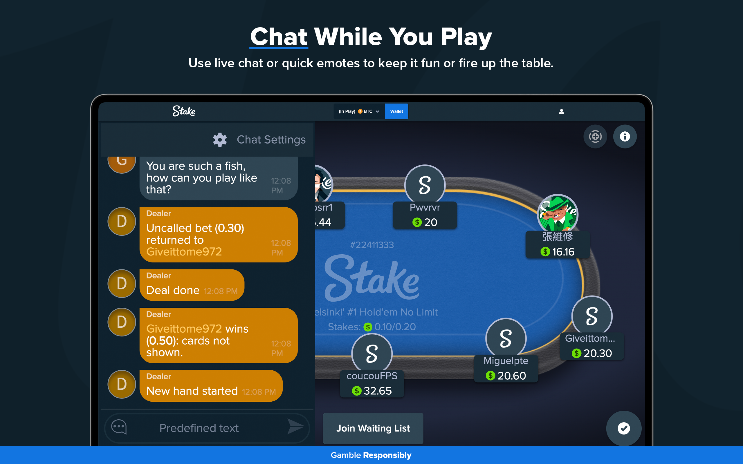 Stake Poker - Real Money