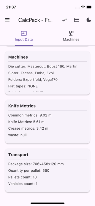 CalcPack calculating packaging Screenshot 3 of 8