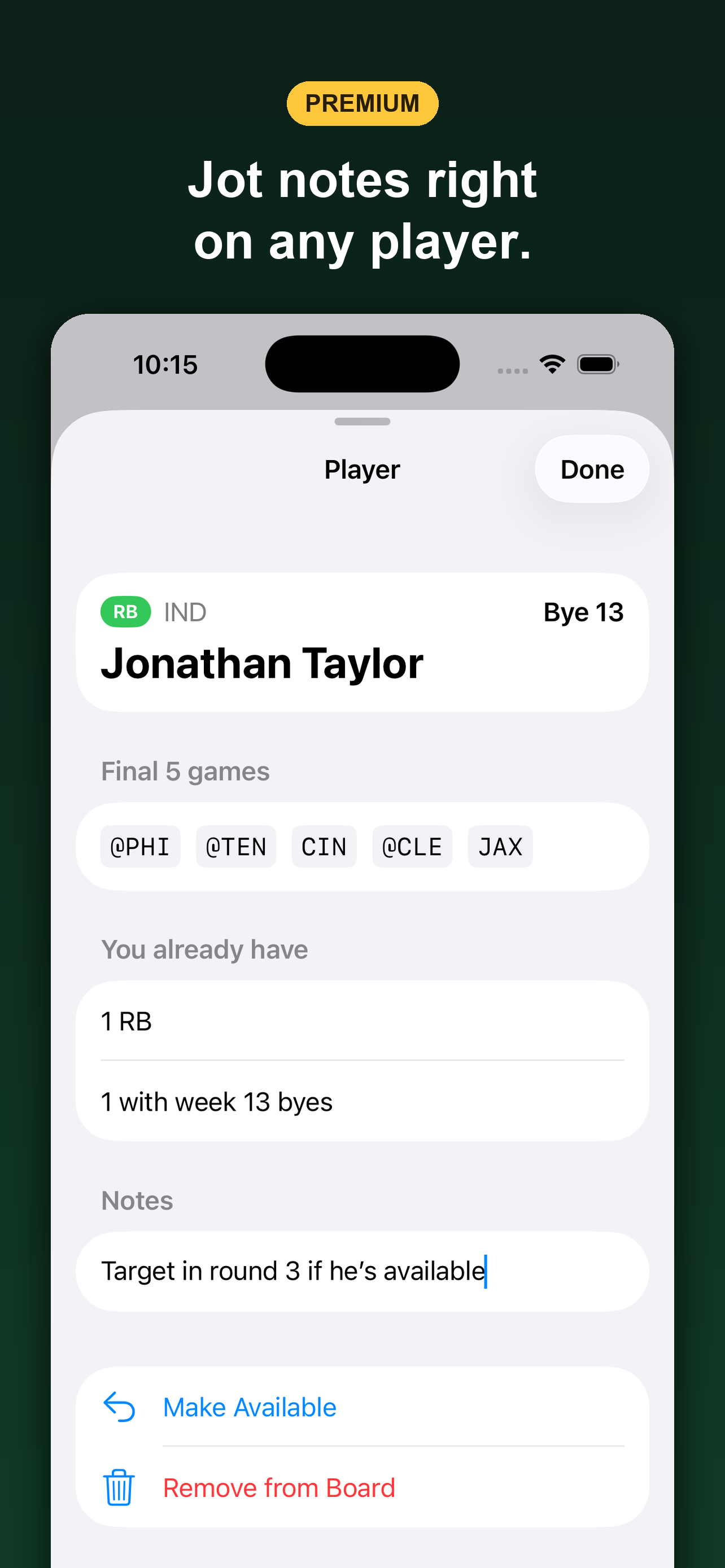 Simple Fantasy Football Sheet screenshot 4