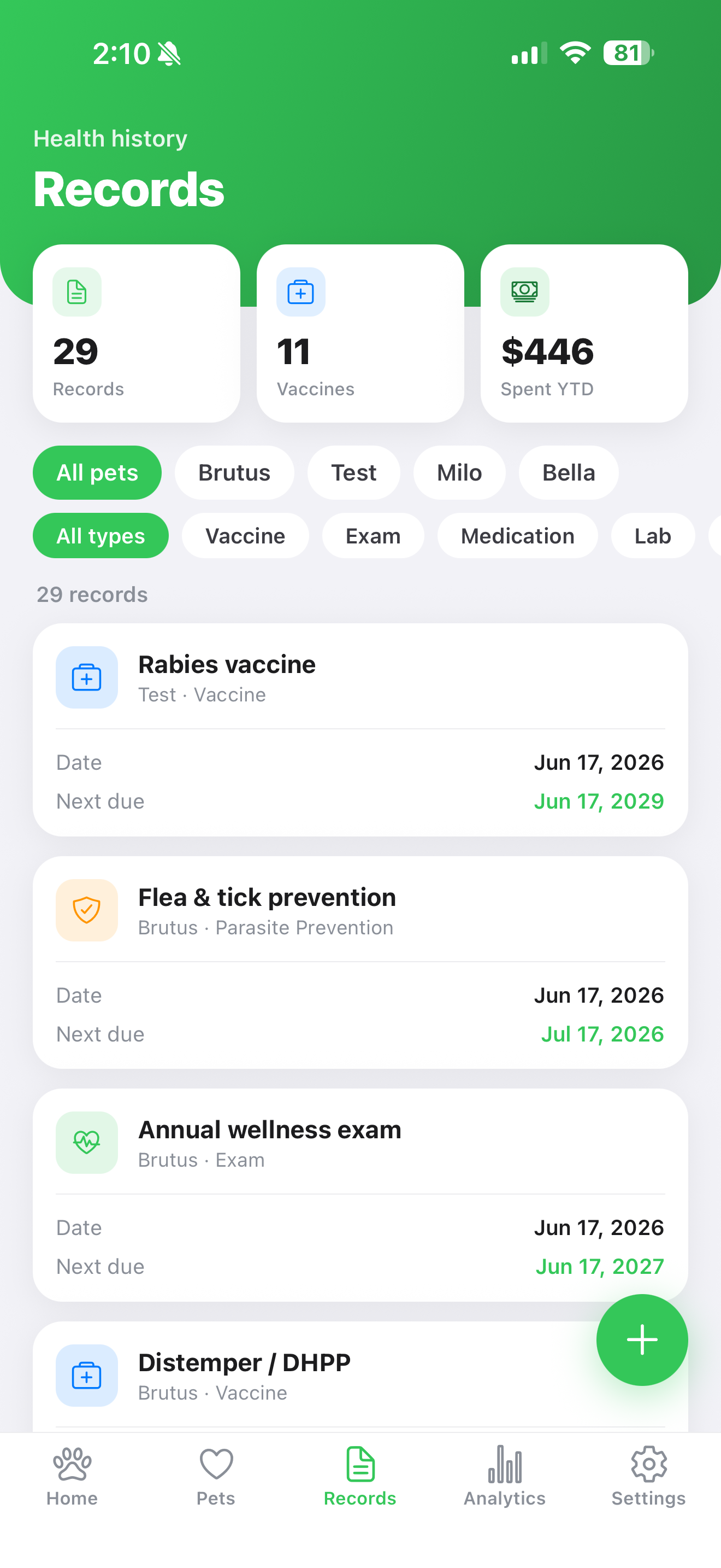 PetChart: Pet Health
