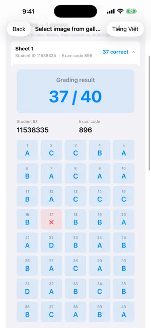 ExamScan: Answer Sheet Grader screenshot 1