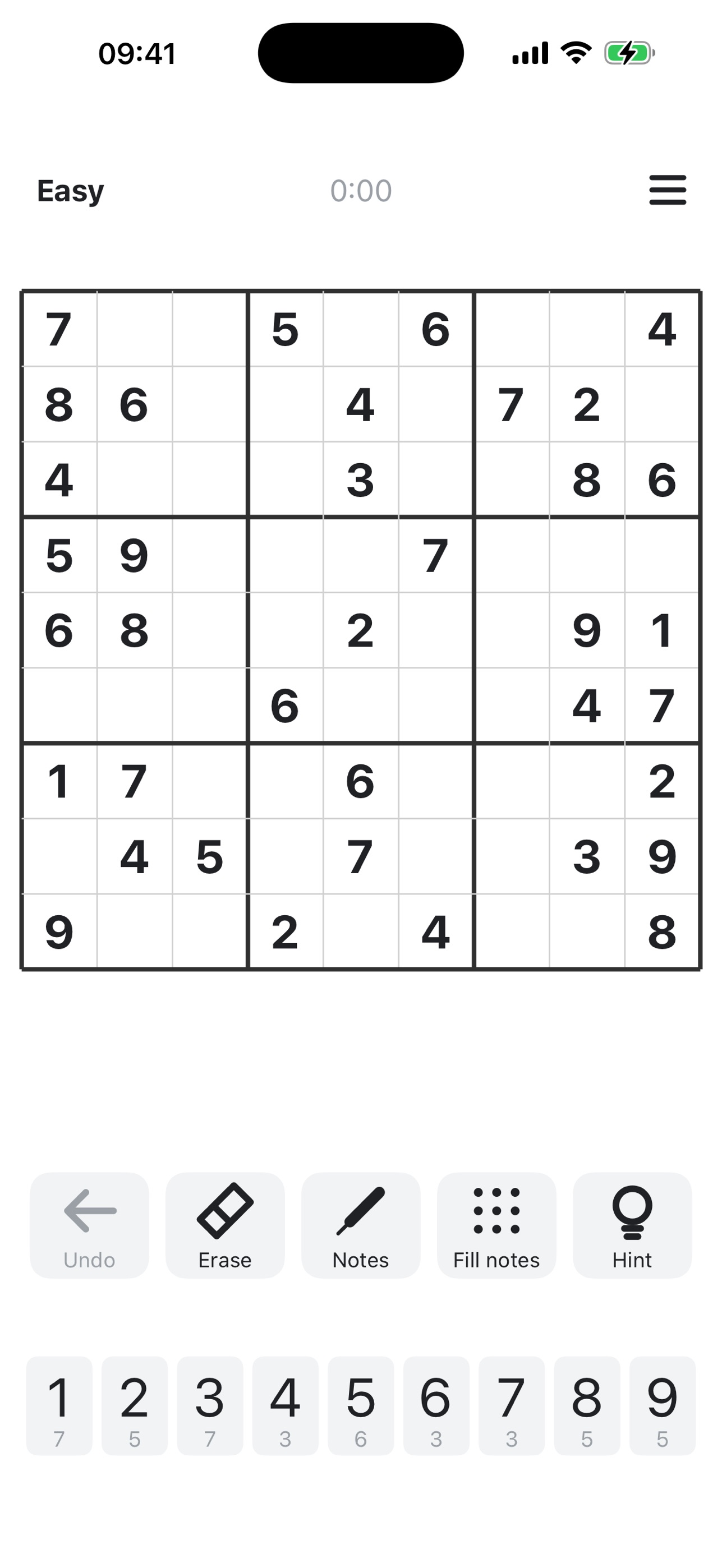 Screenshot 1 of Bare Sudoku