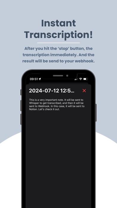 Whoice Widget - Transcriptions Screenshot