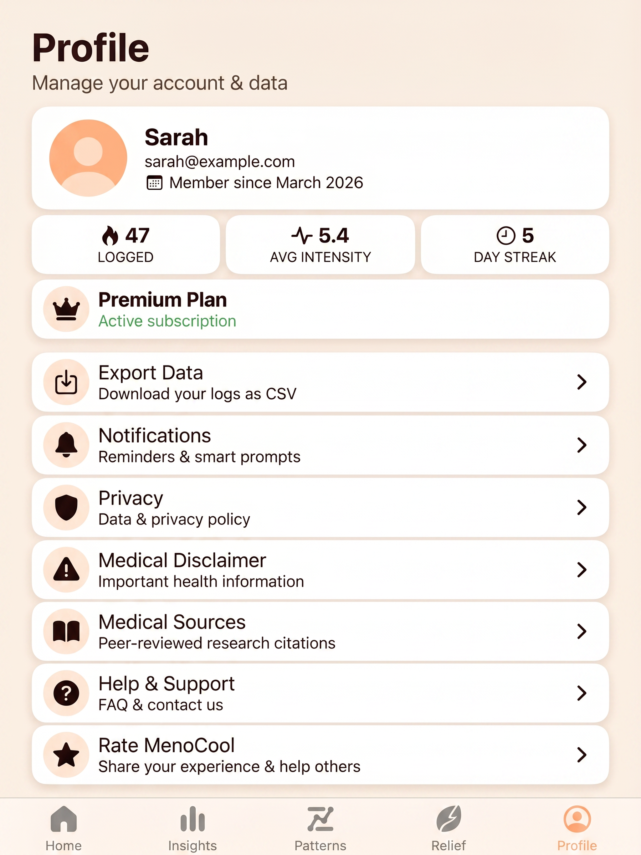 MenoCool - Menopause Tracker