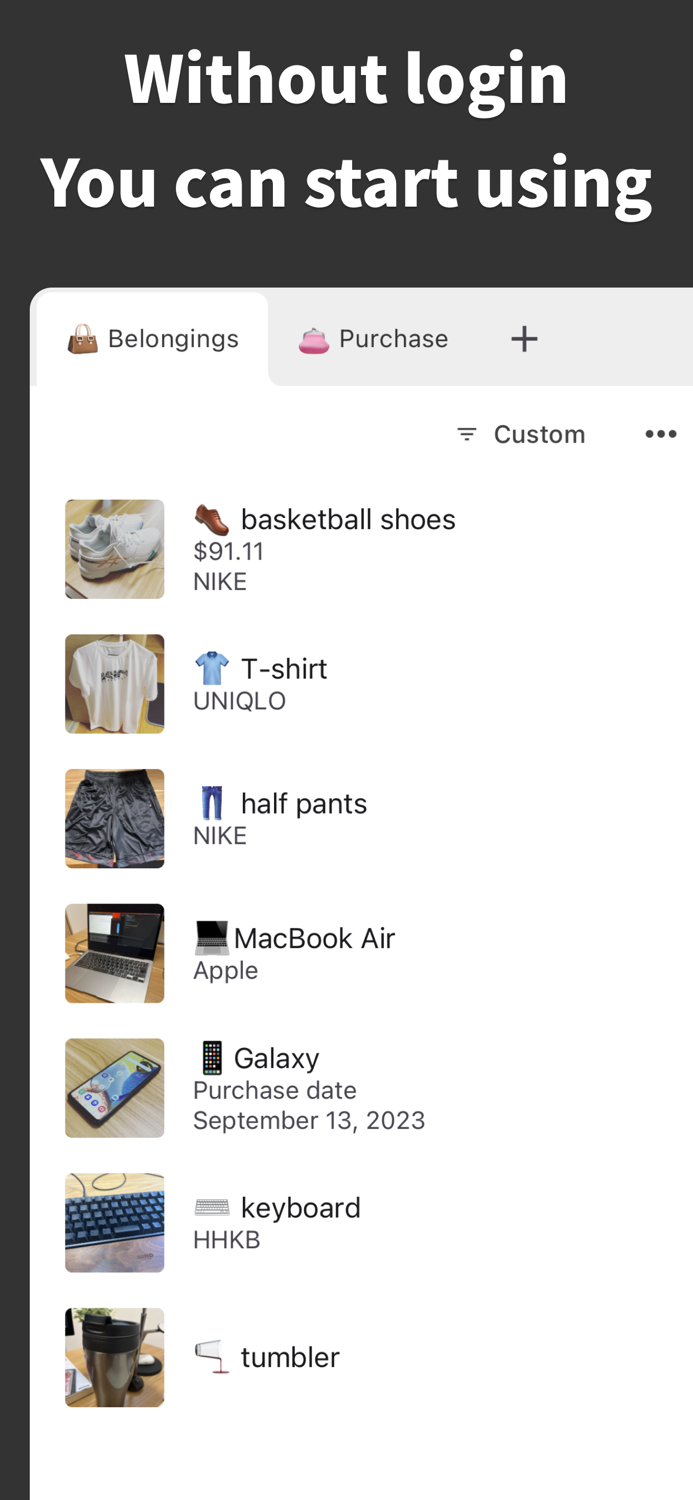 Purchase List  Shopping list