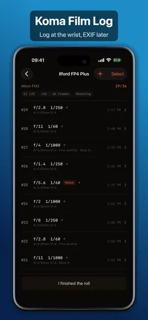 Koma Film Log screenshot 3