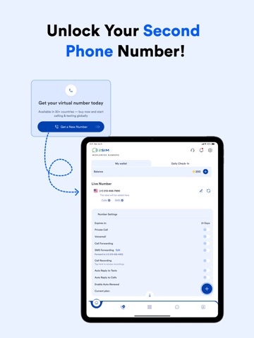2sim - Second Phone Number iPad screenshot 1
