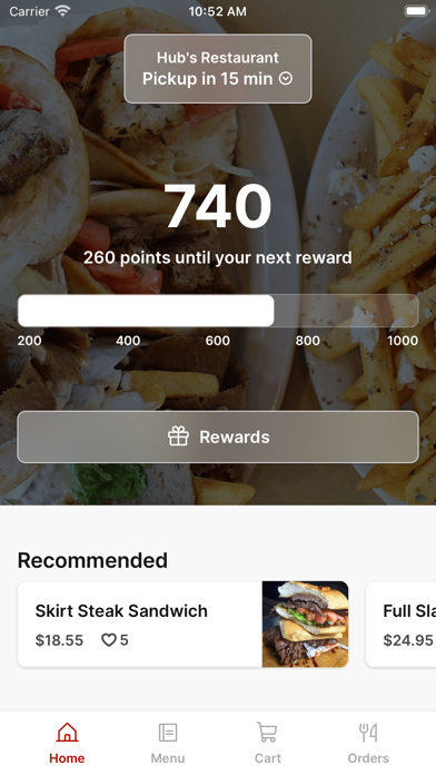 Hub's Restaurant To Go iPhone screenshot 1 - Food & Drink app
