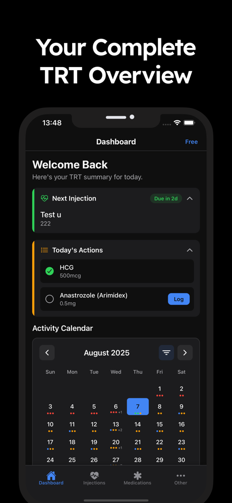 TRT Tracker: Injections log screenshot 1