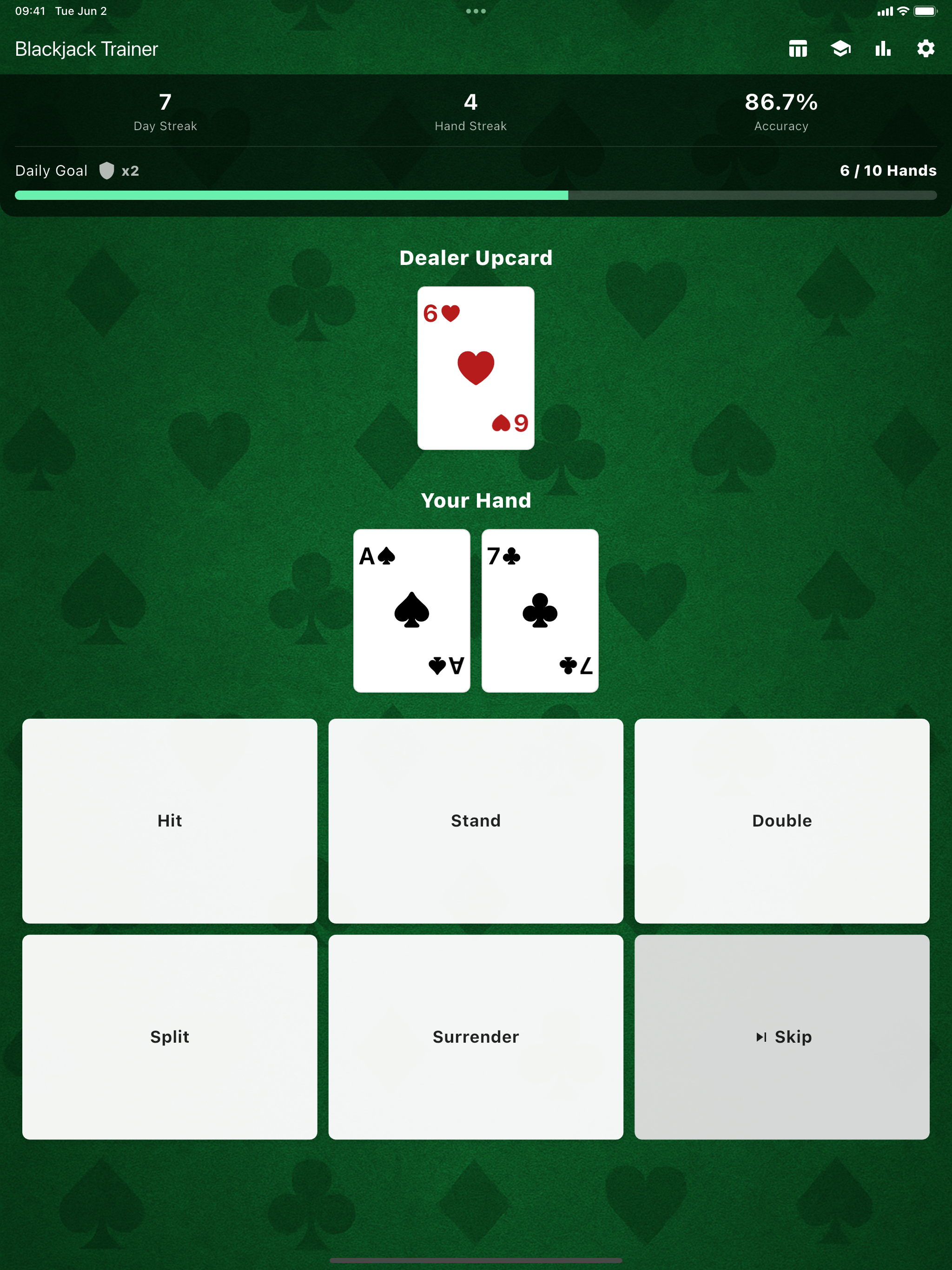 Blackjack Strategy Trainer 21
