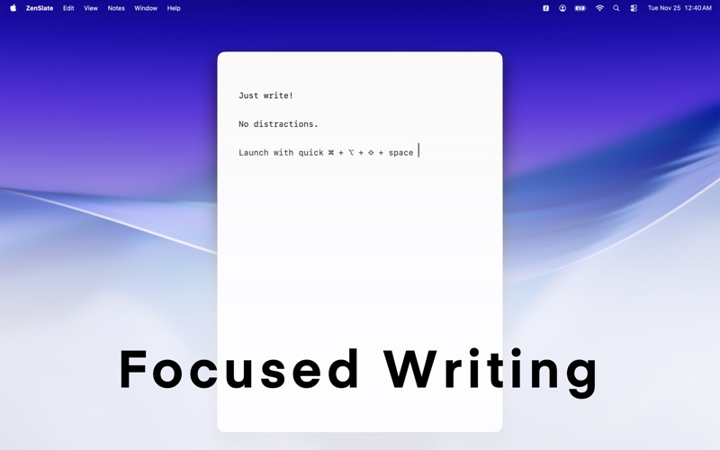 ZenSlate: Just Write app screenshot
