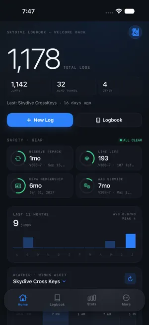 Skydive LogBook screenshot 1