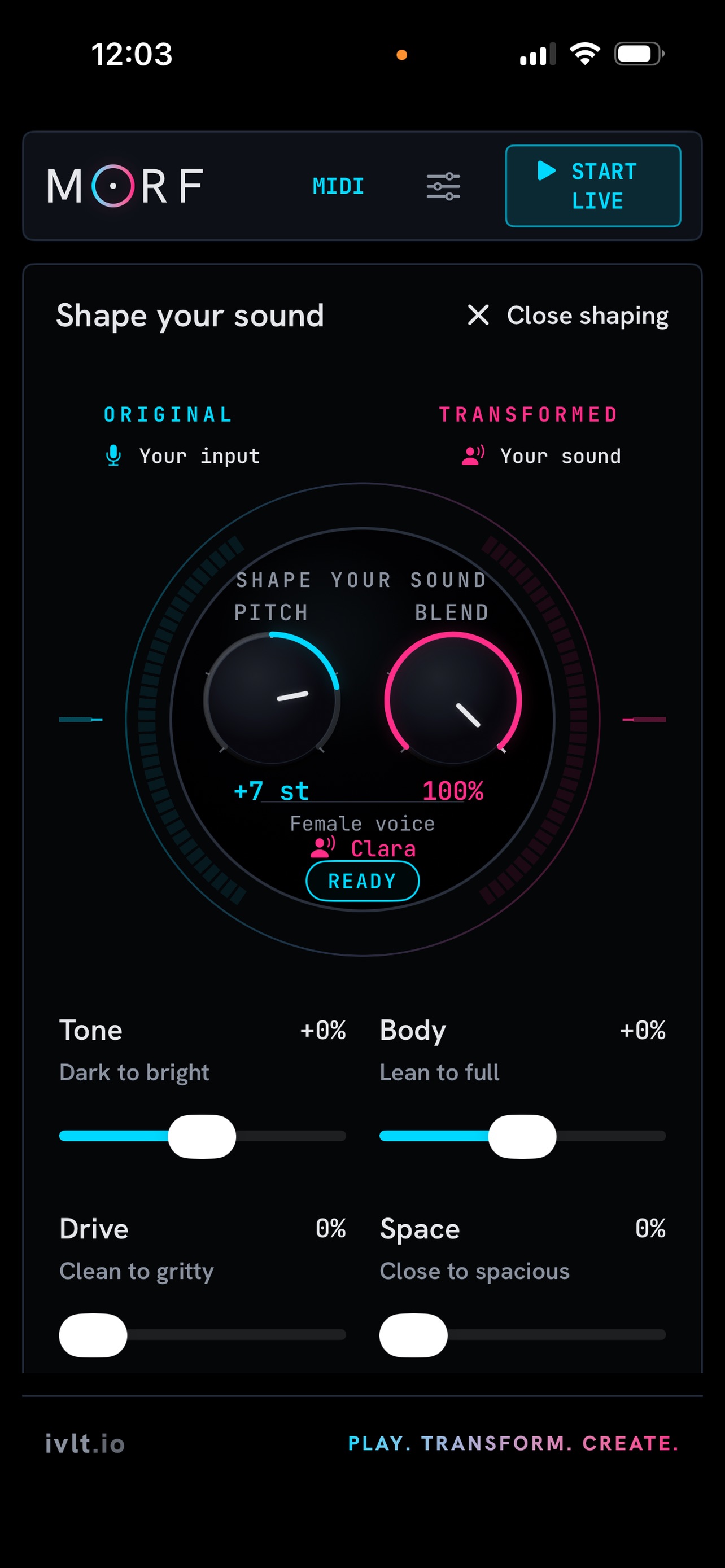 Screenshot 2 of MORF: Live Voice Morphing