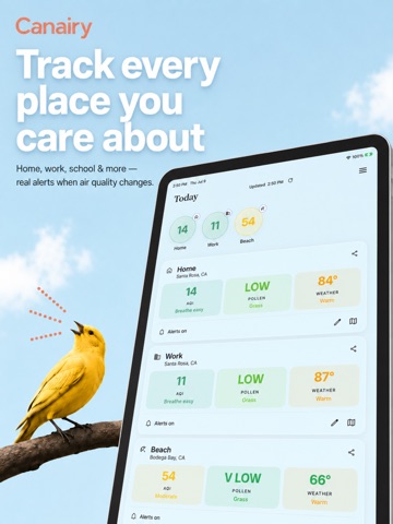 Canairy: Air Quality Alerts ipad screenshot 2