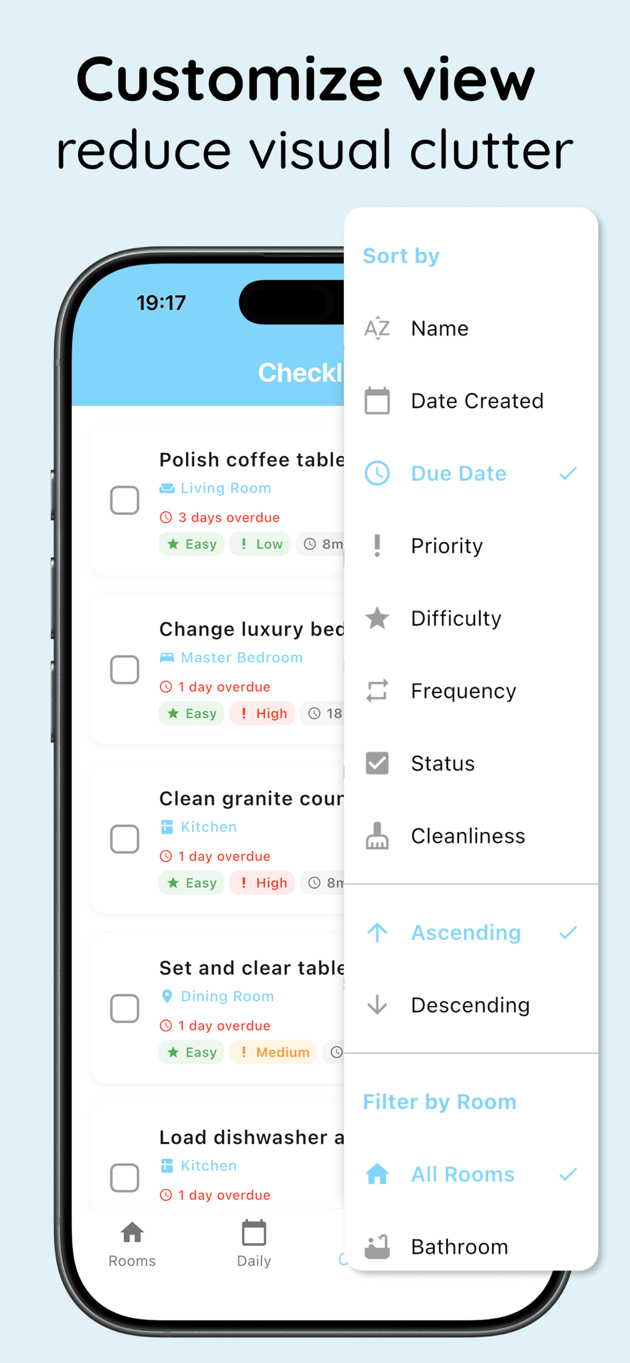 ADHD Cleaning Checklist