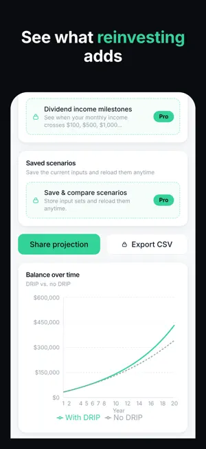 DividendIQ - DRIP Calculator screenshot 4