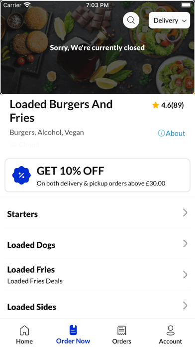 Loaded Burgers And Fries. Screenshot