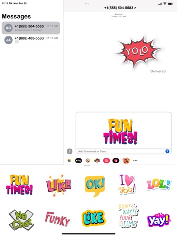 Colorful Text Stickers Pack iPad screenshot