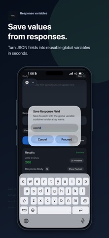 cURL Send iPhone screenshot