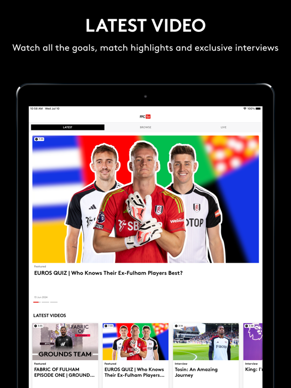 Official Fulham FC App iPad screenshot 6 - Sports app