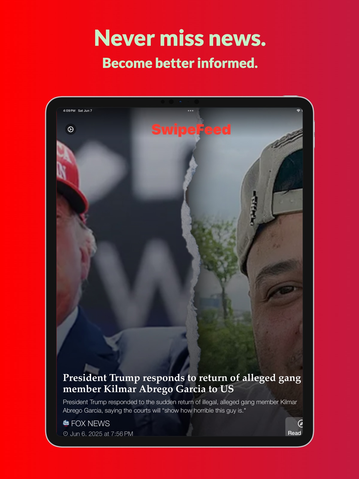SwipeFeed: Short Breaking News ipad screenshot 1