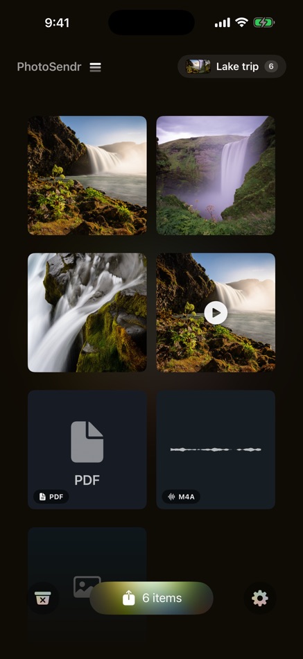 #1. PhotoSendr: Photos·Video·Files (iOS) Bởi: Francesco Bertocci
