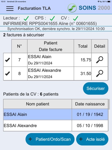 Soins2000 iPad screenshot