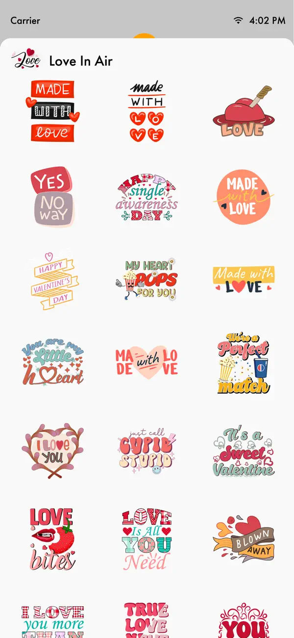 Screenshot #3 pour Love in Air Stickers